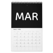 Simple Black and White Minimalist 2026 Kalender (Mar 2026)