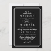 Simple Black and White Modern Wedding Invitation Feestdagenkaart (Voorkant)
