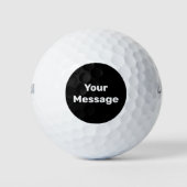 Simple Black and White Name Text Sjabloon Golfballen (Voorkant)