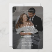 Simple Black and White Overlay Photo Wedding  Kaart (Voorkant)