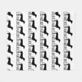 Simple Black and White Personalized Doxie Blanket Fleece Deken (Voorkant (Horizontaal))