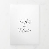 Simple Black and White Photo Modern Wedding Drieluik Uitnodiging (Cover)