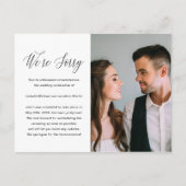 Simple Black and White Photo Wedding Postponement Aankondigingskaart (Voorkant)