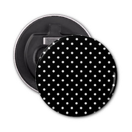 Simple Black and White Polka Dots Button Flesopener