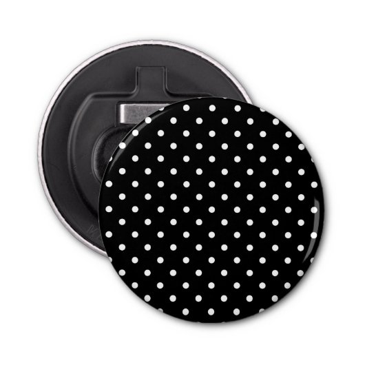 Simple Black and White Polka Dots Button Flesopener (Voorkant)