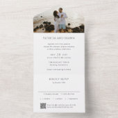 Simple Black and White QR Code Elegant Wedding All In One Uitnodiging (Binnen)