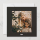 Simple Black and White Reindeer Evergreen Trees Feestdagenkaart (Achterkant)