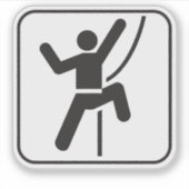 Simple Black and White Rock Climbing Icon Sticker (Voorkant)