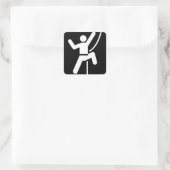 Simple Black and White Rock Climbing Icon Vierkante Sticker (Tas)