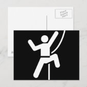 Simple Black and White Rock-klimpictogram Briefkaart (Voorkant / Achterkant)