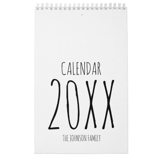 Simple Black and White Script Writing 2026 Kalender (Hoes)