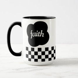 Simple black and white scripture Two-Tone mug  Mok