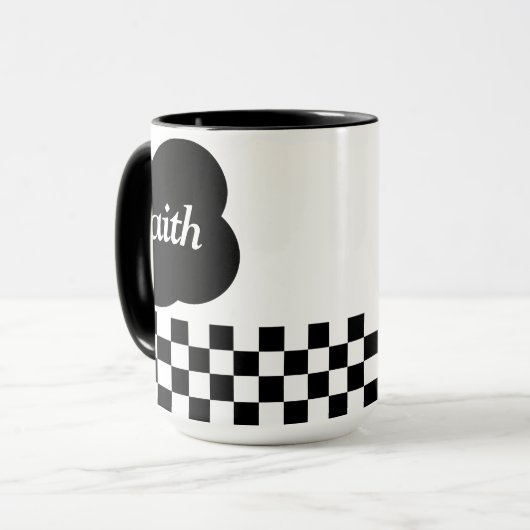 Simple black and white scripture Two-Tone mug Mok (Voorkant links)