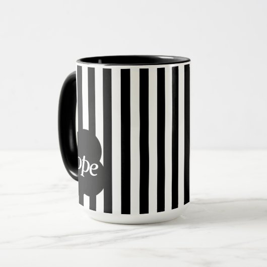 Simple black and white scripture Two-Tone mug Mok (Voorkant links)