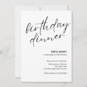 Simple Black and White Unisex Birthday Dinner Kaart (Voorkant)