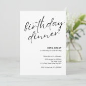 Simple Black and White Unisex Birthday Dinner Kaart (Staand voorkant)