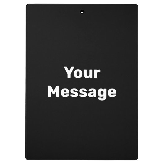 Simple Black and White Uw Berichtnaam Sjabloon Klembord (Achterkant)