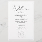Simple Black and White Wedding Ceremonony Program (Voorkant)