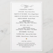 Simple Black and White Wedding Ceremonony Program (Achterkant)