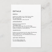 Simple Black and White Wedding Details  Informatiekaartje (Voorkant)