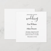 Simple black and white wedding invitation kaart (Voorkant / Achterkant)