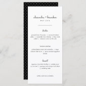 Simple Black and White Wedding Menu (Voorkant / Achterkant)