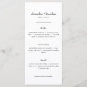Simple Black and White Wedding Menu (Voorkant)