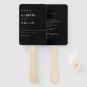 Simple Black and White Wedding Program Handwaaier (Voorkant en achterkant)