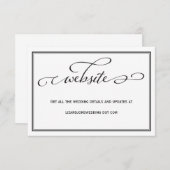 Simple Black and White Wedding Website Kaart (Voorkant / Achterkant)