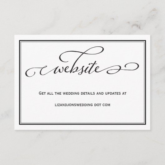 Simple Black and White Wedding Website Kaart (Voorkant)