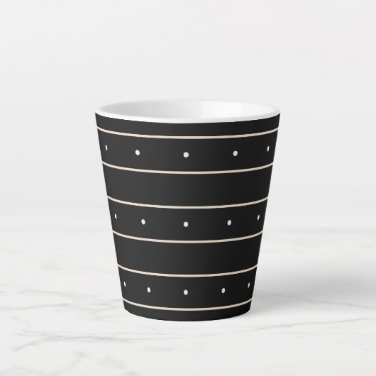 Simple Black Background With Grey Stripes And Tiny Latte Mok (Voorkant)