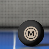 Simple Black Beige Monogram Pingpongbal (Net)