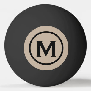 Simple Black Beige Monogram Pingpongbal