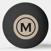 Simple Black Beige Monogram Pingpongbal (Achterkant)