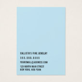 Simple Black Blue Cursive Earring Display Kaart (Achterkant)