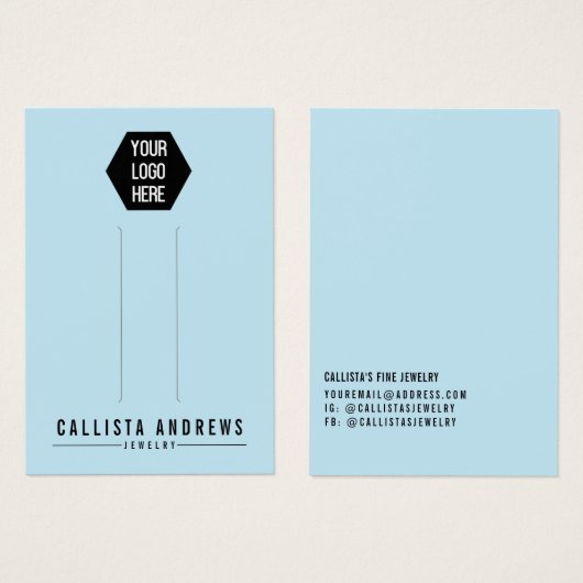 Simple Black Blue Multiple Hair Clip Display Kaart (Voorkant /achterkant)