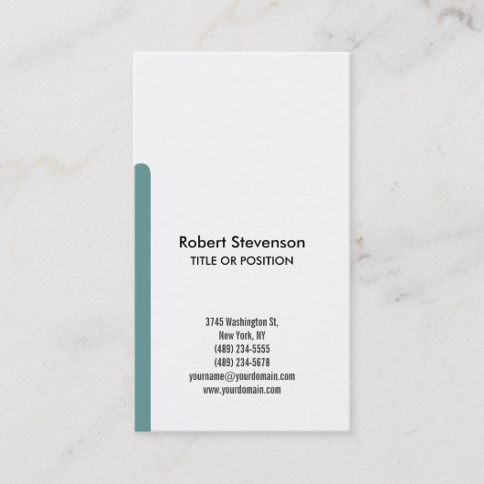 Simple Black Blue White Plain Visitekaartje (Voorkant)