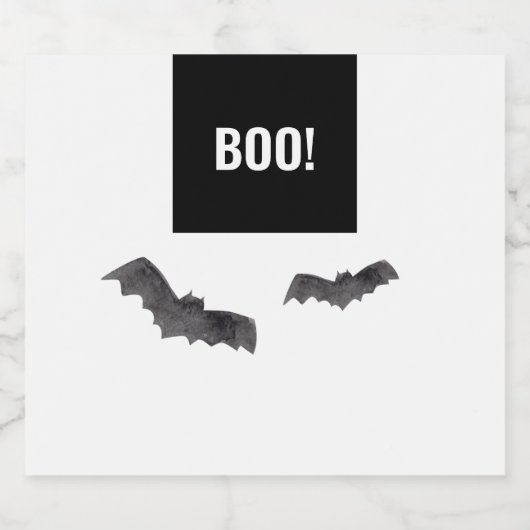 Simple Black Boo Happy Halloween Bier Etiket (Enkel label)