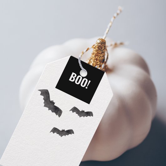 Simple Black Boo Happy Halloween Cadeaulabel