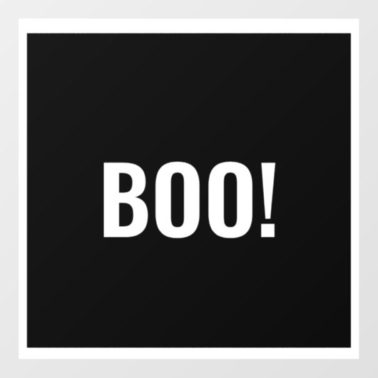 Simple Black Boo Happy Halloween Raamsticker (Vel)