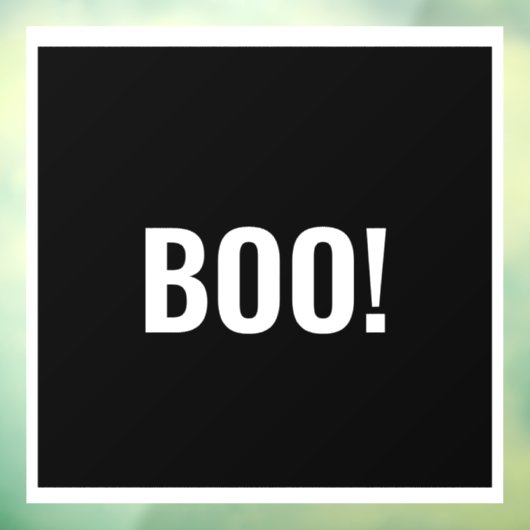 Simple Black Boo Happy Halloween Raamsticker (Vel 3)