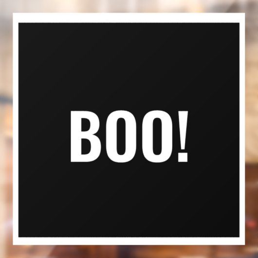Simple Black Boo Happy Halloween Raamsticker (Vel 2)