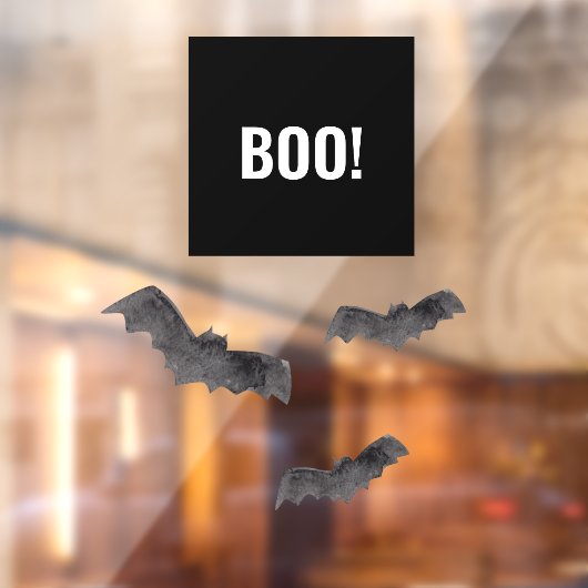 Simple Black Boo Happy Halloween Raamsticker (Vel 2)
