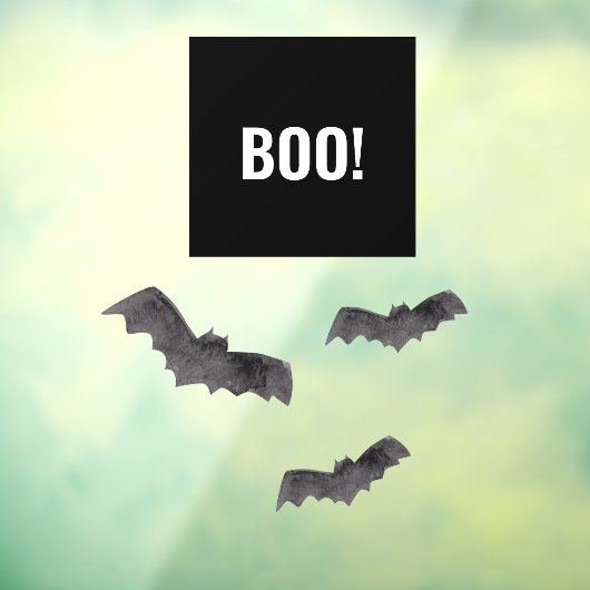 Simple Black Boo Happy Halloween Raamsticker (Vel 3)