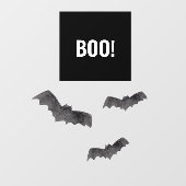 Simple Black Boo Happy Halloween Raamsticker (Vel)