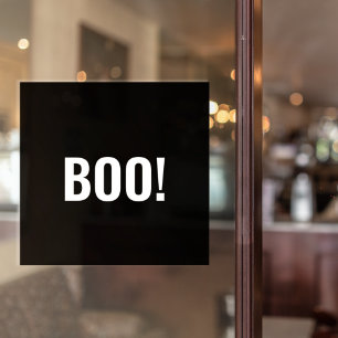 Simple Black Boo Happy Halloween Raamsticker