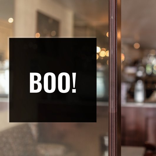 Simple Black Boo Happy Halloween Raamsticker