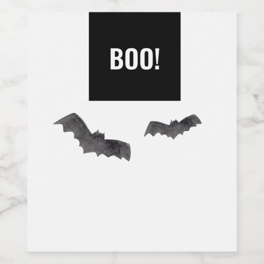 Simple Black Boo Happy Halloween Wijn Etiket (Enkel label)
