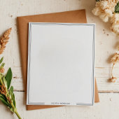 Simple Black Border Name Stationery Notitieblok