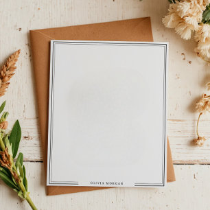 Simple Black Border Name Stationery Notitieblok